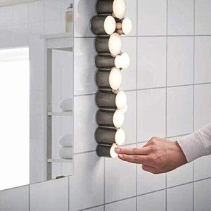 IKEA SODERSVIK Wall Lamp 704.551.29 Dark Chrome Black Bathroom Light